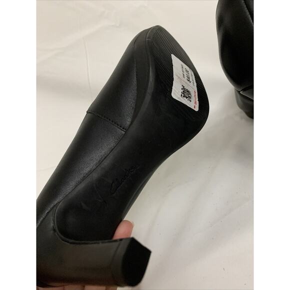 Clarks Adriel Black Platform Pumps Womens 8.5 New Slip On Heels - Picture 6 of 7